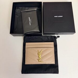 Saint Laurent Card Holder with Gold Logo